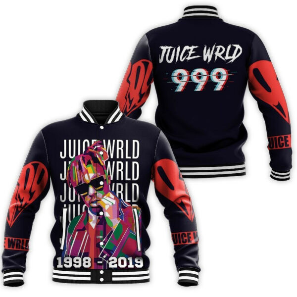 Juice Wrld 999 3d Rap Hip Hop Baseball Jacket 412 - Verrafashion