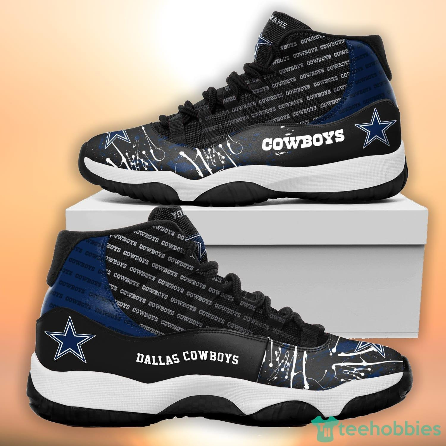 Jd11 Dallas Cowboys Custom Name Black JD11 Sport Shoes For Men And Women ...