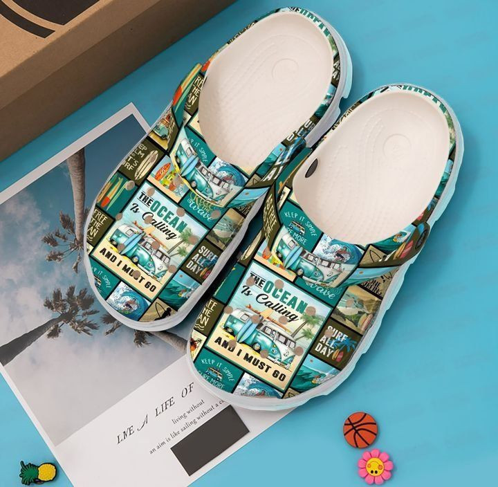 Surf Clogs Surfing Pattern For Batter Funny Baseball Clogs, Comfy Footwear ...