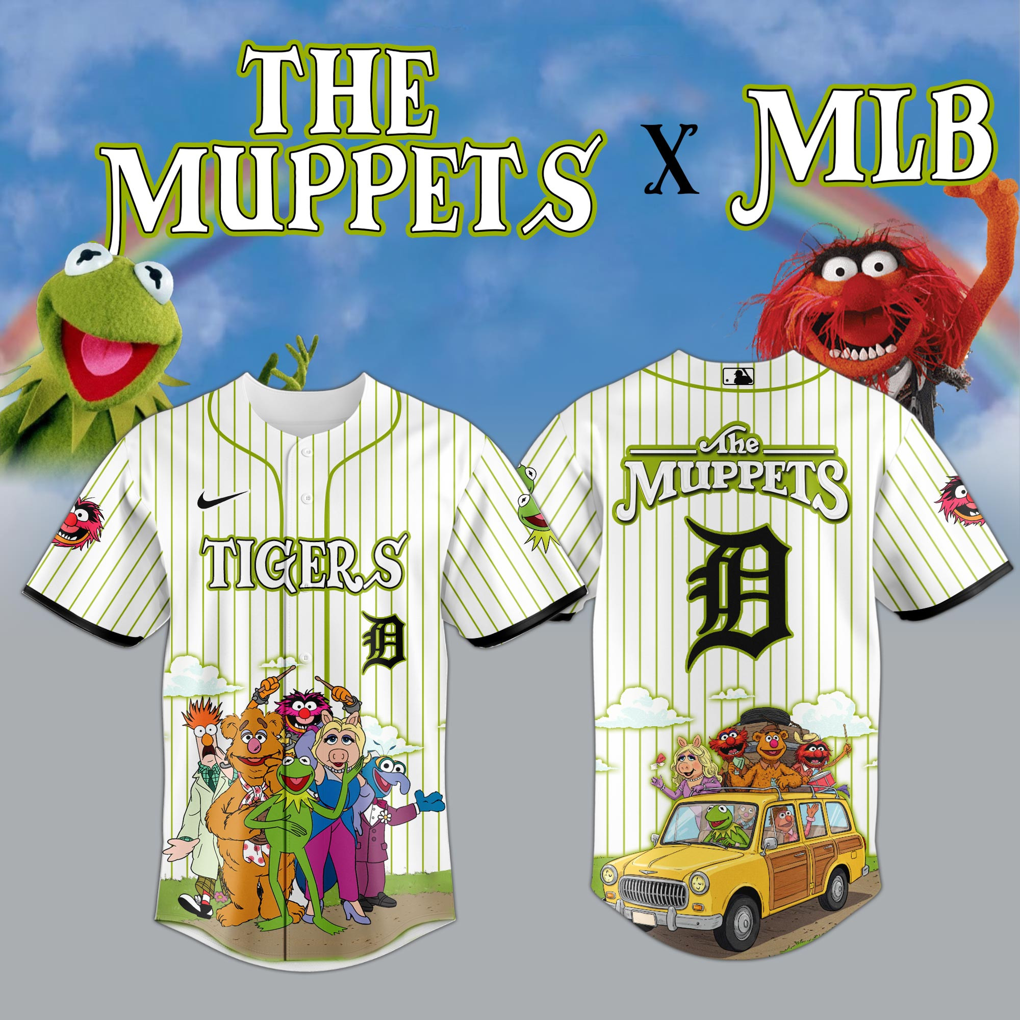Muppet Tiger Detroit Tigers MLB x The Muppets Jersey Personalized Baseball Jersey ...