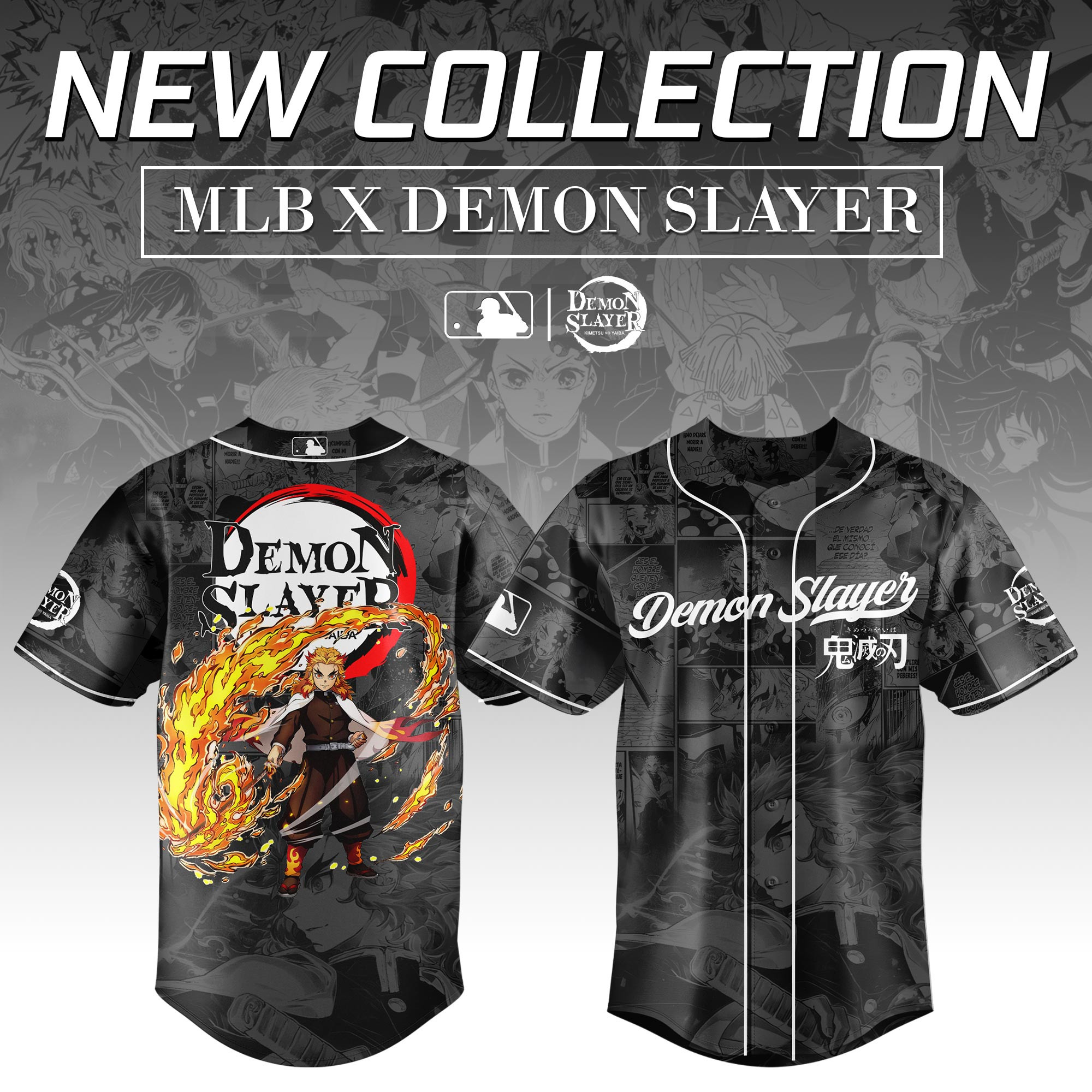 Rengoku Kyojuro Demon Slayer x MLB Personalized New Baseball Jersey For ...