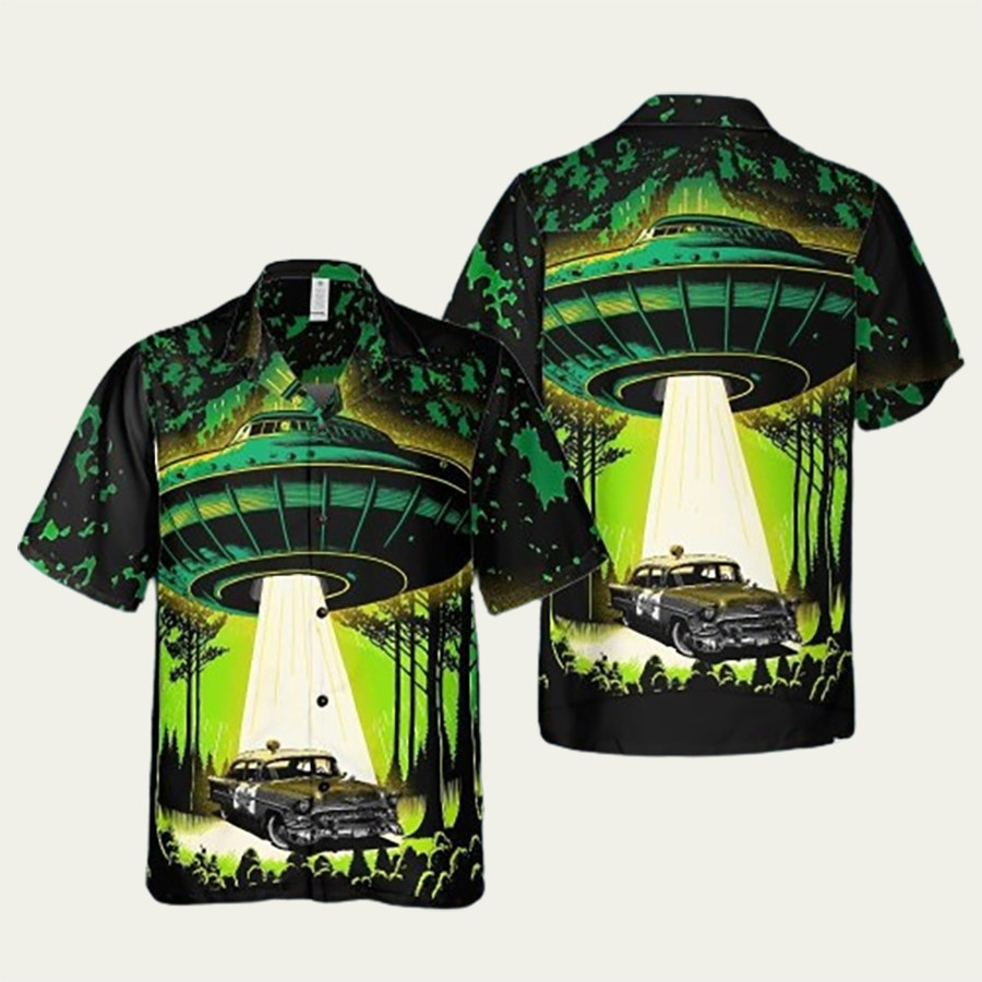 Alien Ship Spaceship Ufo Hawaiian Shirt Sci-Fi Galaxy Vacation Theme ...