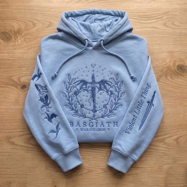 Fourth Wing Embroidered Sweatshirt, Bookish Merch, Violet Sorrengail Dragons Romantasy Gift
