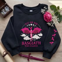 Basgiath War College Embroidered Sweatshirt, Book Dragon Sweater, Fly Or Die Bookish Gift, Xaden Riorson Shirt