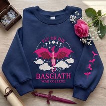 Basgiath War College Embroidered Sweatshirt, Book Dragon Sweater, Fly Or Die Bookish Gift, Xaden Riorson Shirt