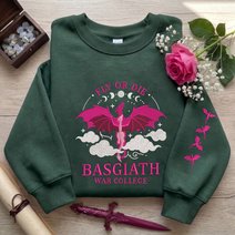 Basgiath War College Embroidered Sweatshirt, Book Dragon Sweater, Fly Or Die Bookish Gift, Xaden Riorson Shirt