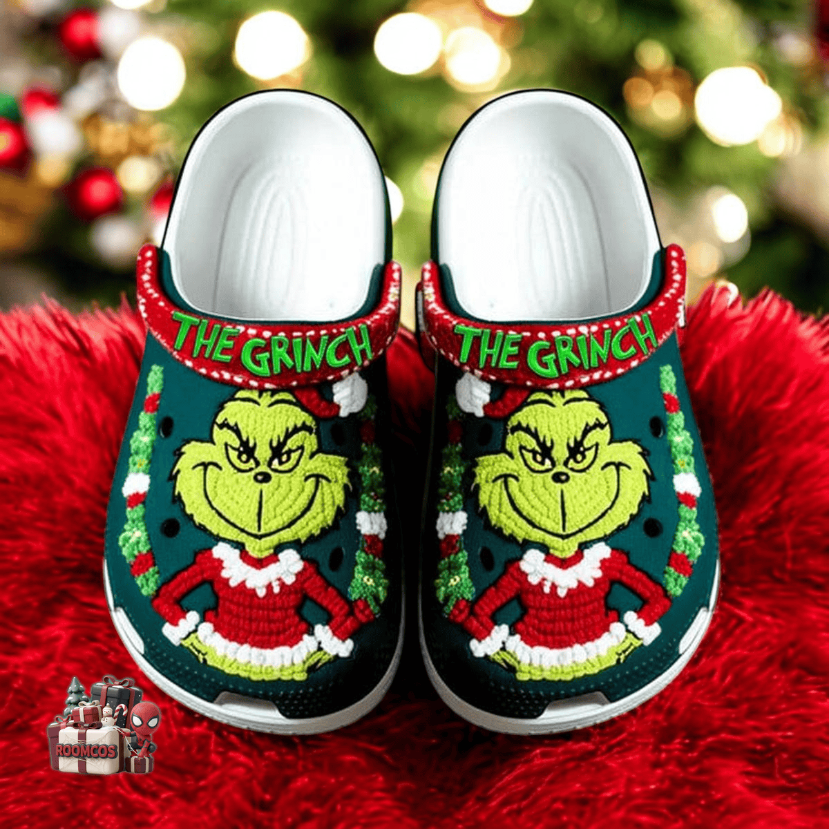 Grinch Clogs The Grinch With Great Smile In Christmas Crocs Clogs, Grinch Inspired ...