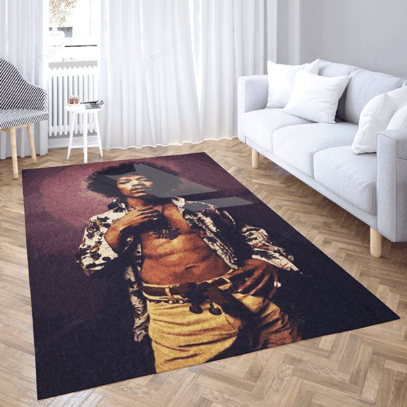 Jimi Hendrix Legend Rock Band Music In Color Area Rug Living Room Rug ...