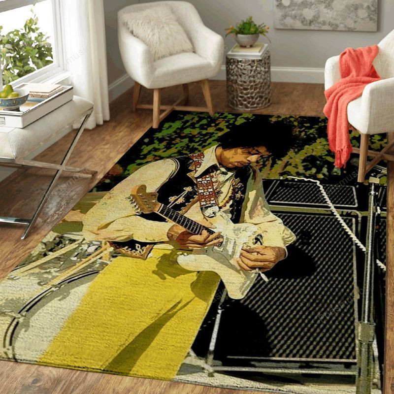Jimi Hendrix Check Audio Music Legend Art Area Rug Living Room Rug Hom ...