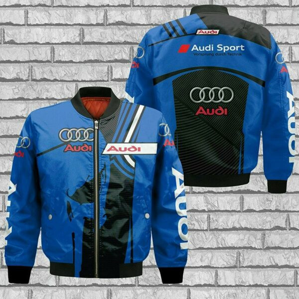Audi Sport Blue Skull Bomber Jacket 173 - DESIGN2LUX