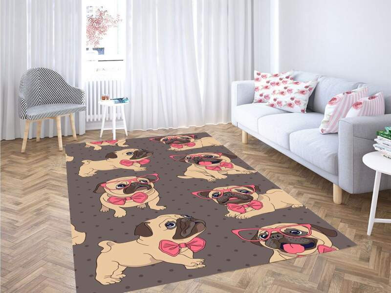 Pug Dog Wallpaper Carpet Rug - DESIGN2LUX