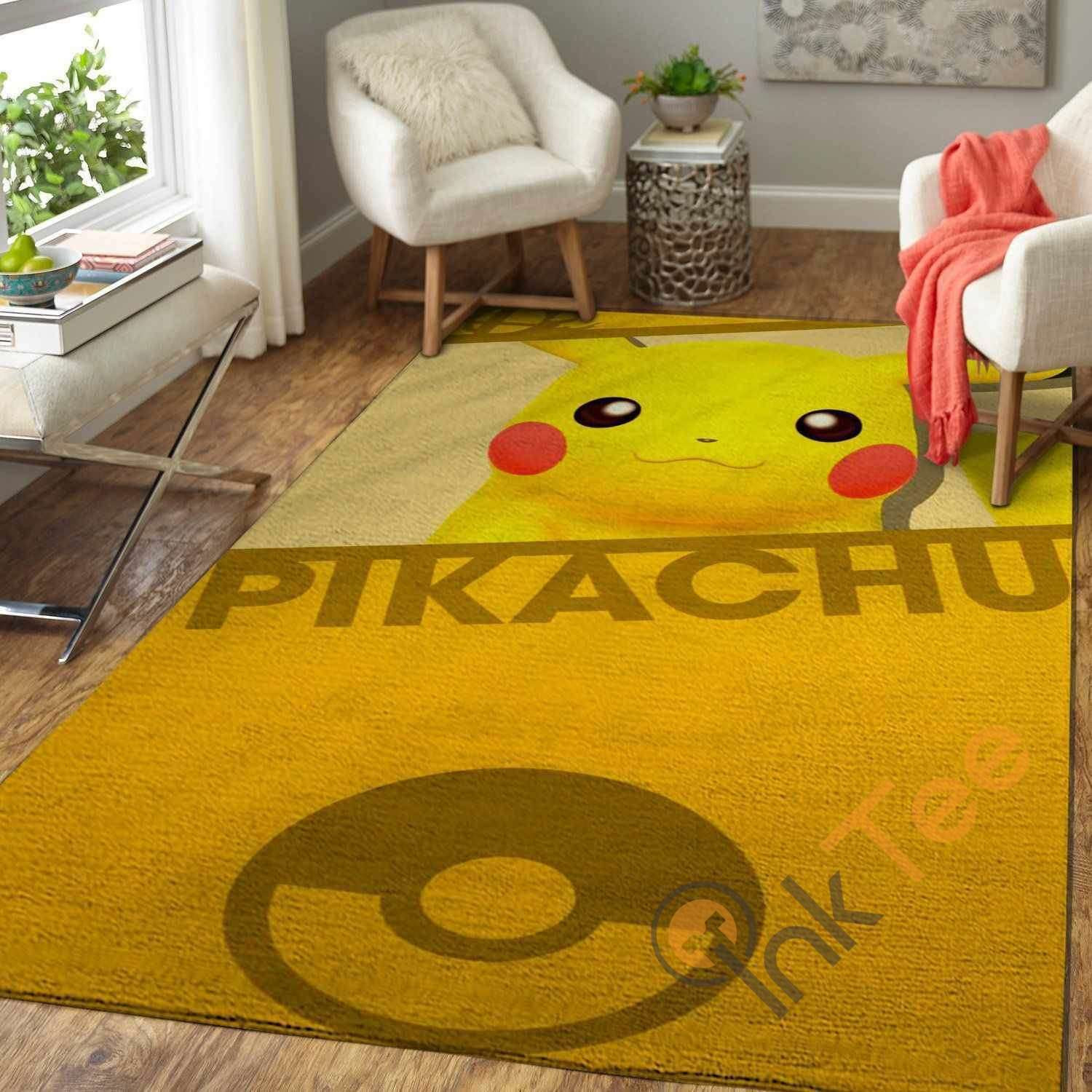Pikachu Rectangle Rug Pikachu Area Rug - DESIGN2LUX