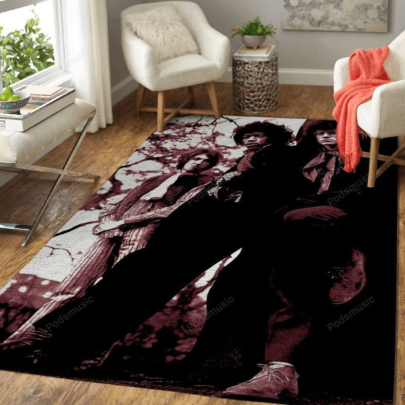 Jimi Hendrix And Friend Music Legend Art Area Rug Living Room Rug Home ...