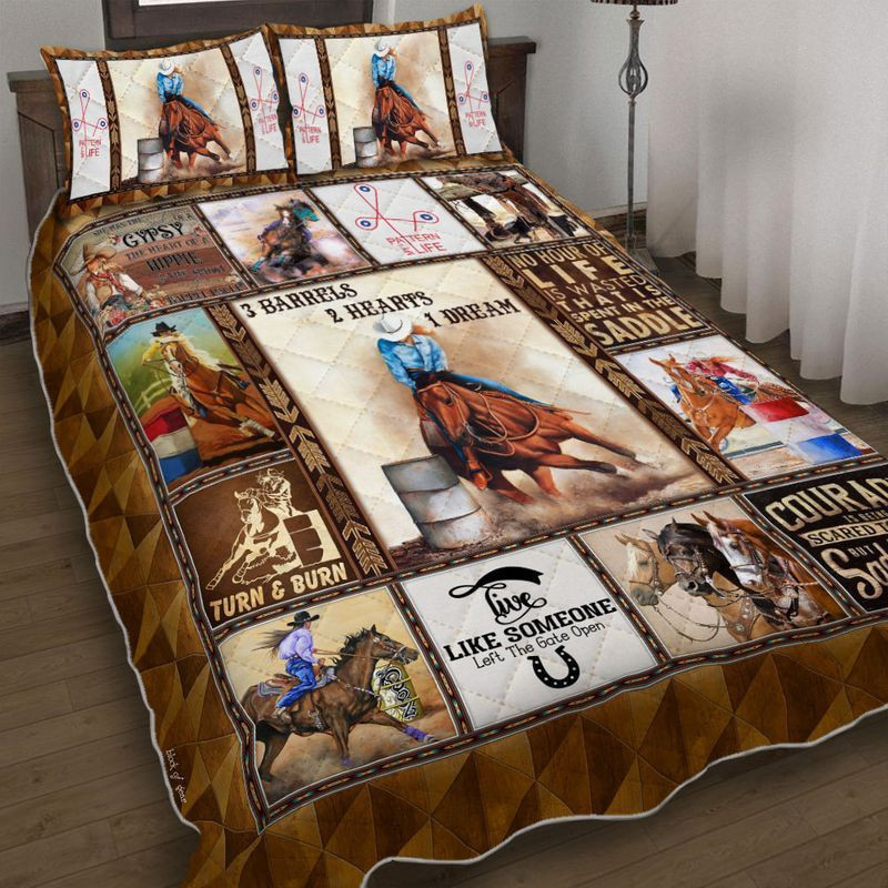 Barrels Racing 3 Barrels 2 Hearts 1 Dream Quilt Bedding Set - LUXDESIGNI