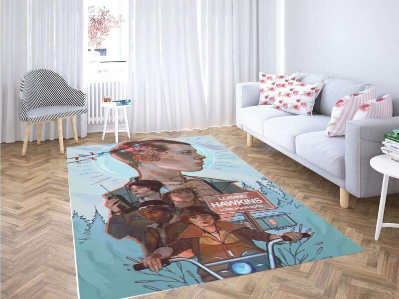Stranger Things Rug Ideas Stranger Things Leaving Hawkins Carpet Rug - LUXDESIGNI