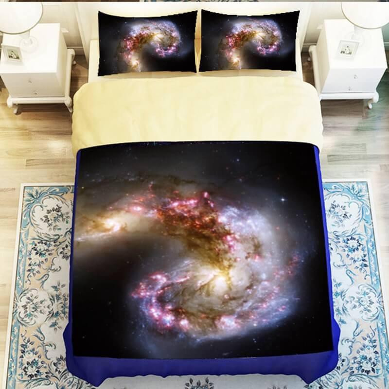 Galaxy 3D Universe Outer Space Themed Print Duvet Cover Bedding Set ...