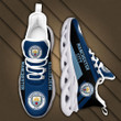 Manchester City Logo Black Stripe Pattern 3D Max Soul Sneaker Shoes In Navy Blue