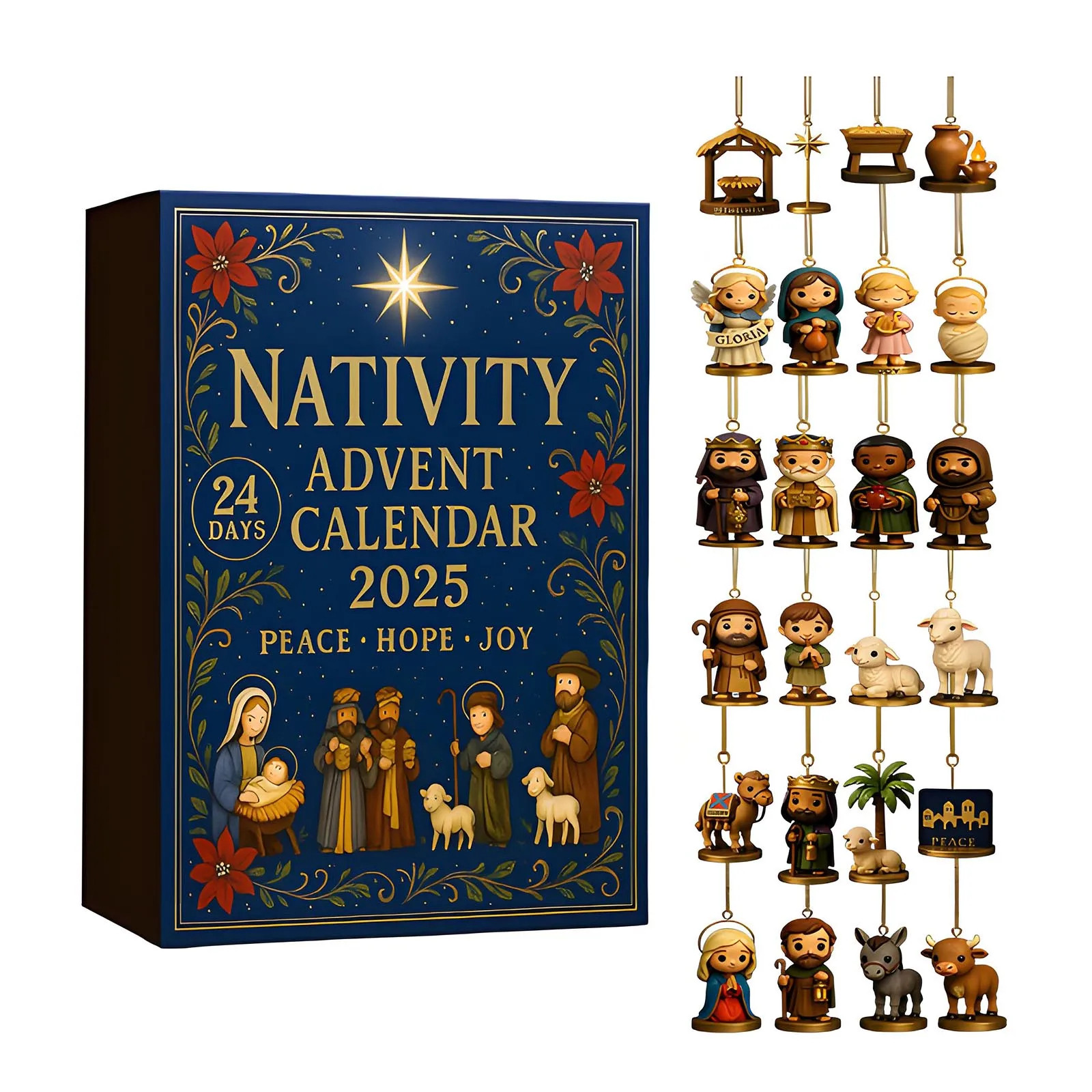 Nativity Scene Christmas Countdown Calendar Set - Oreglory
