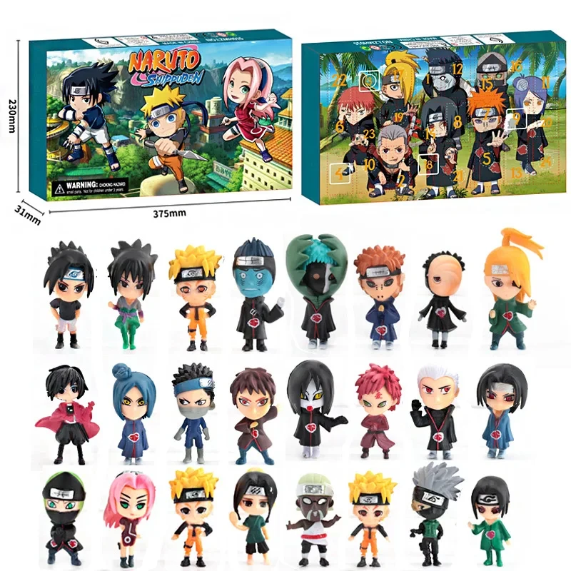 24pcs Naruto Advent Calendar Box Cute Anime Action Figure Small Dolls ...