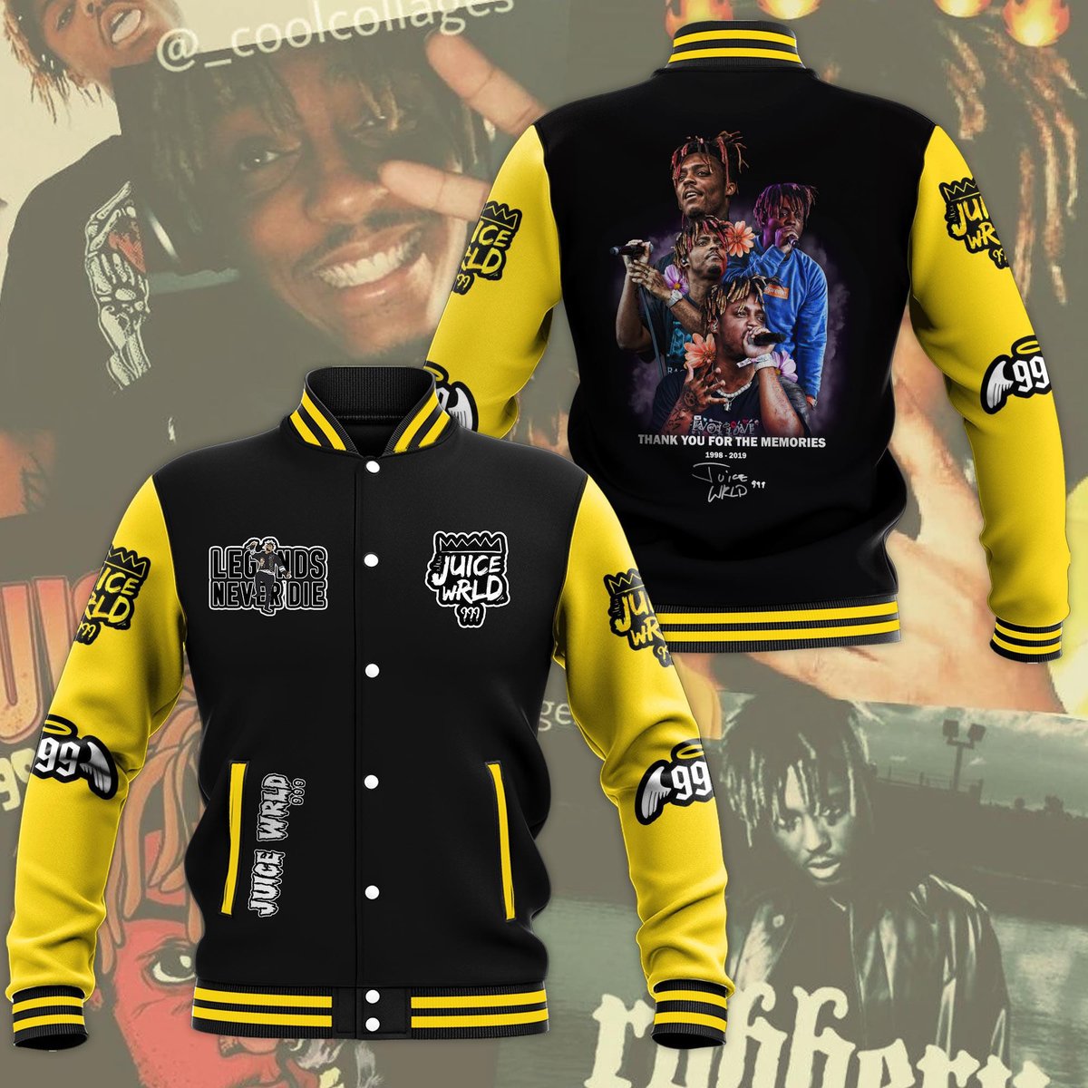 Juice Wrld 999 Baseball Jacket - Lauradintino