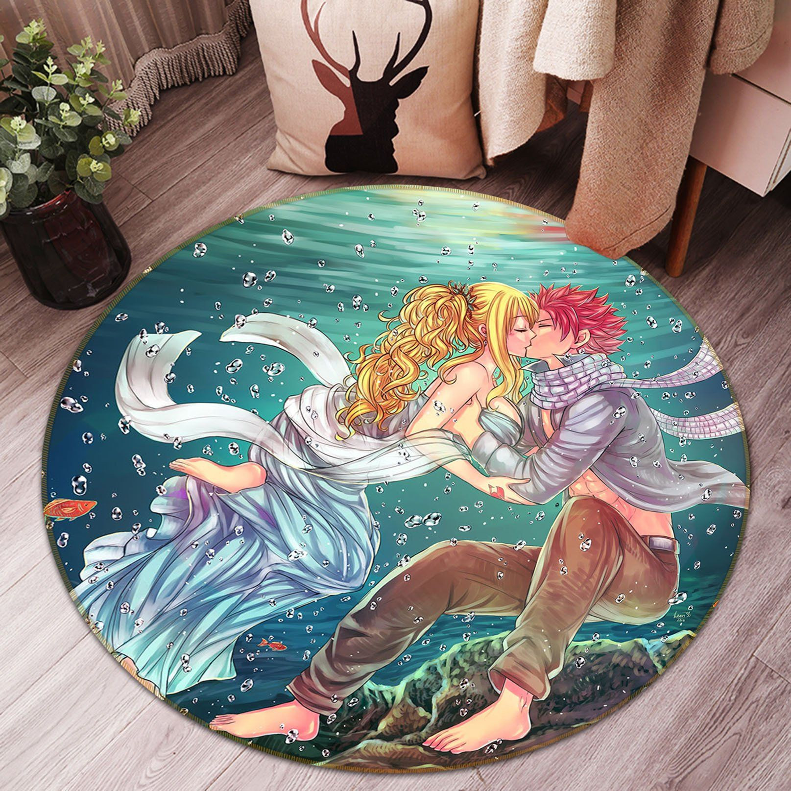 Fairy Blue Rug Fairy Tail Anime 2 Round Rug Living Room And Bed Room Rug Gift Us Decor ...