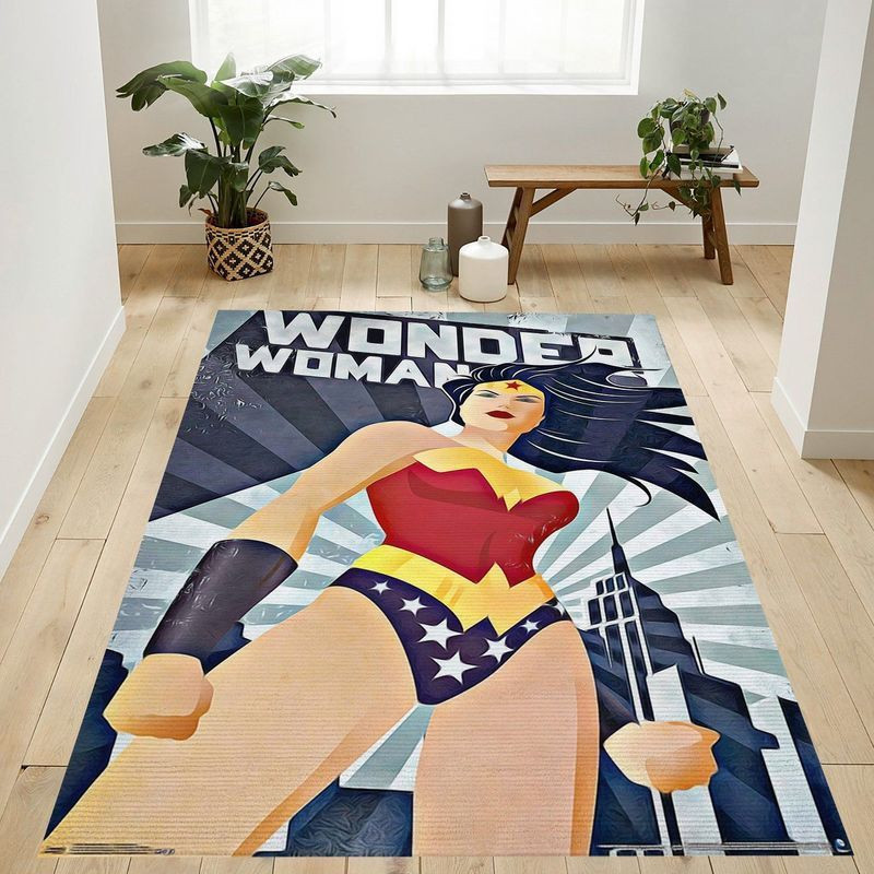Dc Rug Dc Comics Wonder Woman Constructivism Area Rug Living Room And Bed Room ...
