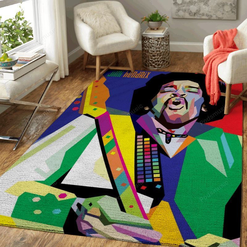 Jimi Hendrix Colourful Music Wrap Art Area Rug Living Room Rug Home ...