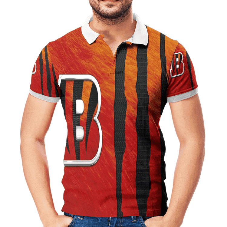 Cincinnati Bengals Emblem Scratch 3D All Over Print Polo Shirt ...