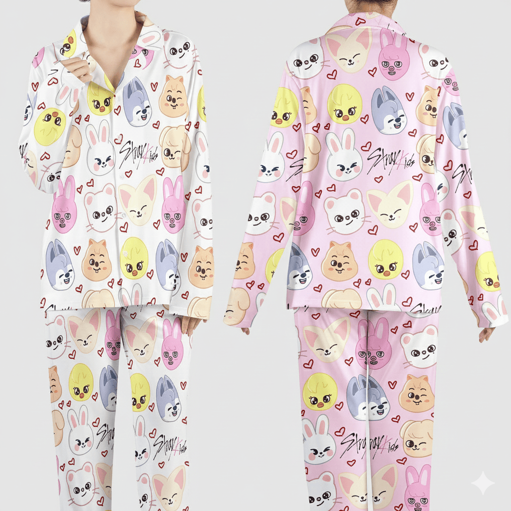 Skzcode Pajamas Stray Kids SKZ Pajamas, Stray Kids SKZoo Christmas Stretchy Pajama Set ...