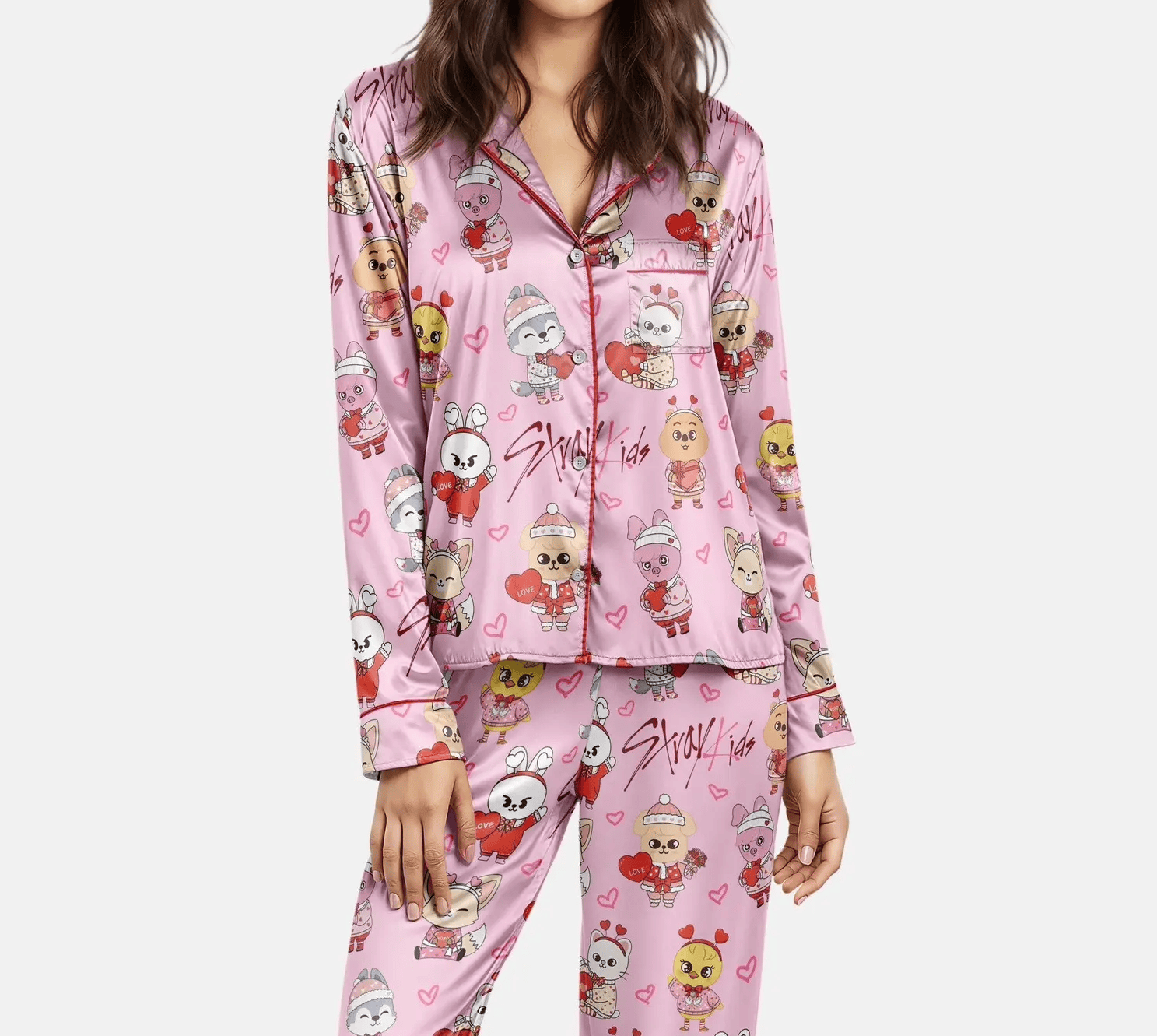 Skzcode Pajamas Stray Kids SKZ Pajamas, Stray Kids SKZoo Valentine Stretchy Pajama Set ...