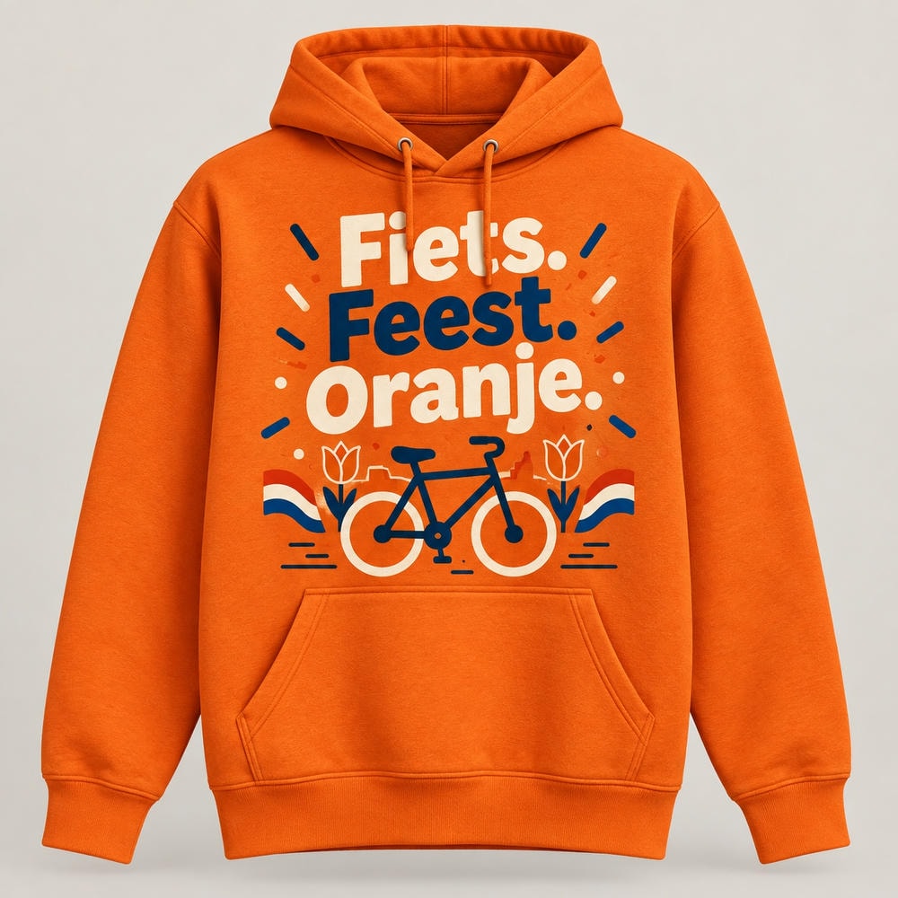 Fiets. Feest. Oranje. — Hoodie