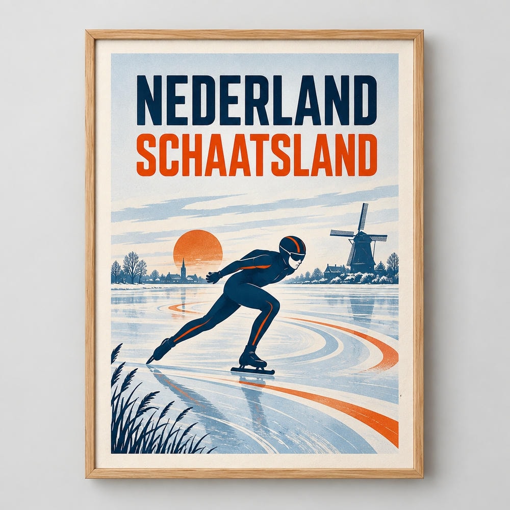 Nederland schaatsland — Canvas
