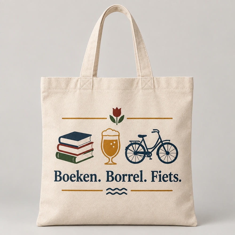 Boeken. Borrel. Fiets. — Tote bag