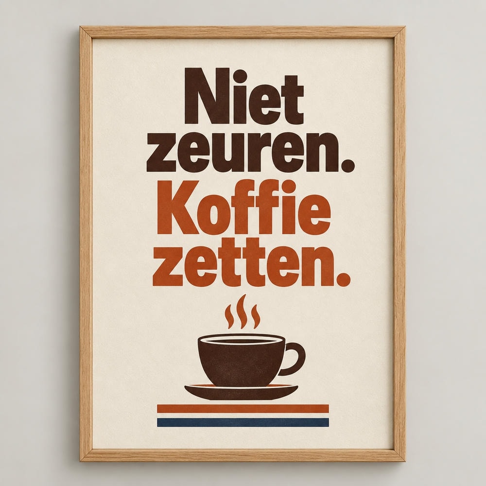 Niet zeuren. Koffie zetten. — Canvas