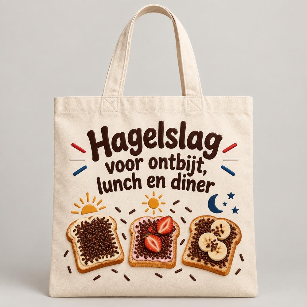 Hagelslag voor ontbijt  lunch en diner — Tote bag