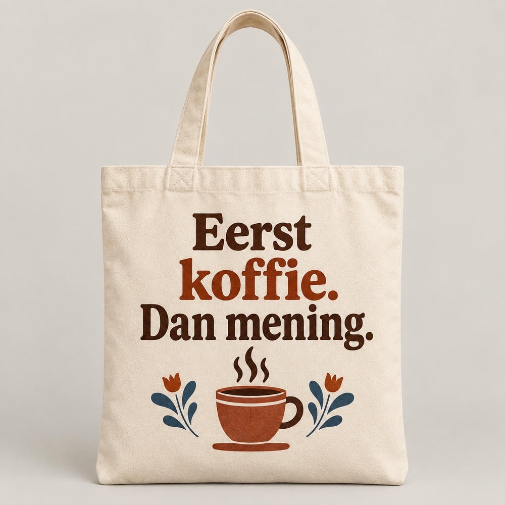 Eerst koffie. Dan mening. — Tote bag