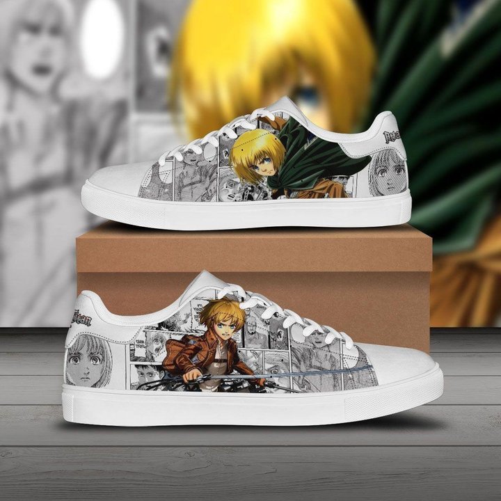 Aot Armin Arlert Skate Sneakers Custom Attack On Titan Anime Shoes DE4 ...