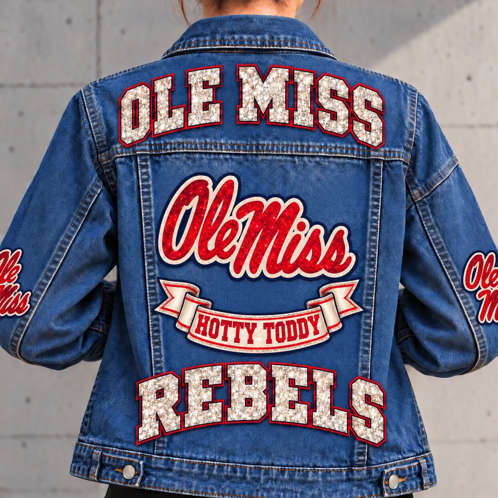 Ole Miss Rebels Denim Jacket - Full Back View