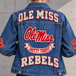 Ole Miss Rebels Denim Jacket - Full Back View