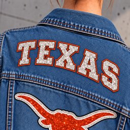TX Longhorns Denim Jacket - Collar Detail