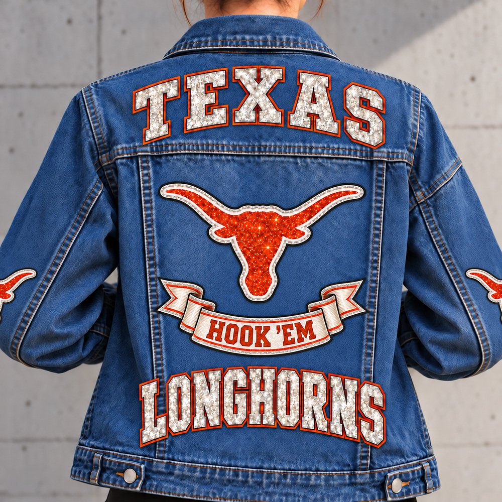 TX Longhorns Denim Jacket - Full Back View
