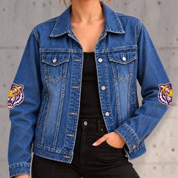 LSU TIGERS Denim Jacket - Front View