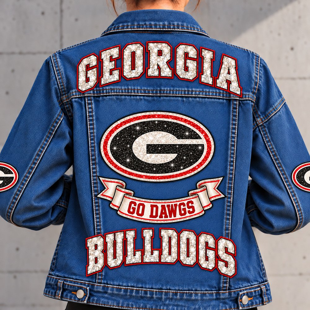Georgia Bulldogs Denim Jacket - Full Back View