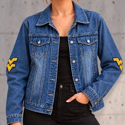 West Virginia Mountaineers Denim Jacket - Front View