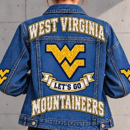 West Virginia Mountaineers Denim Jacket - Full Back View