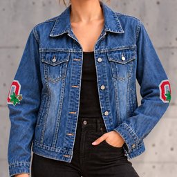 Ohio State Buckeyes Denim Jacket - Front View