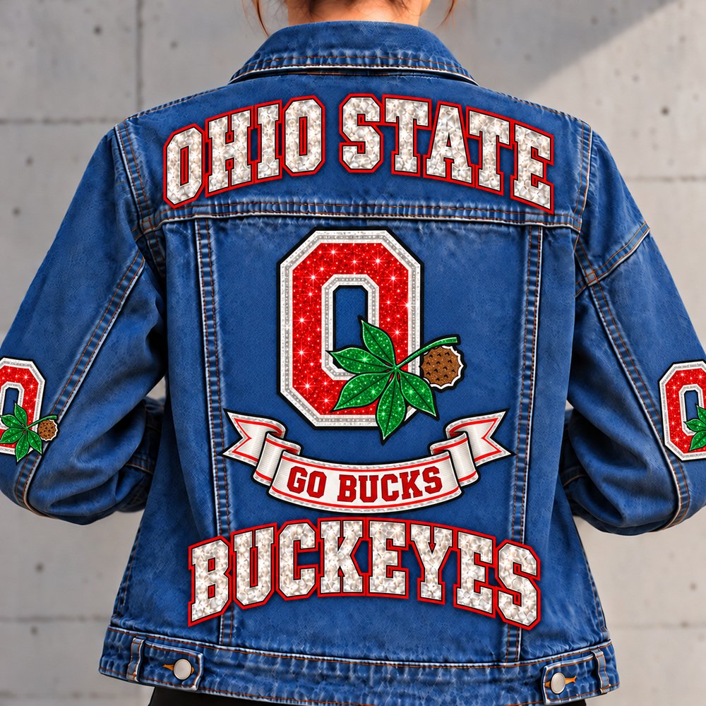 Ohio State Buckeyes Denim Jacket - Full Back View