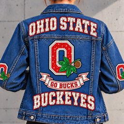 Ohio State Buckeyes Denim Jacket - Full Back View