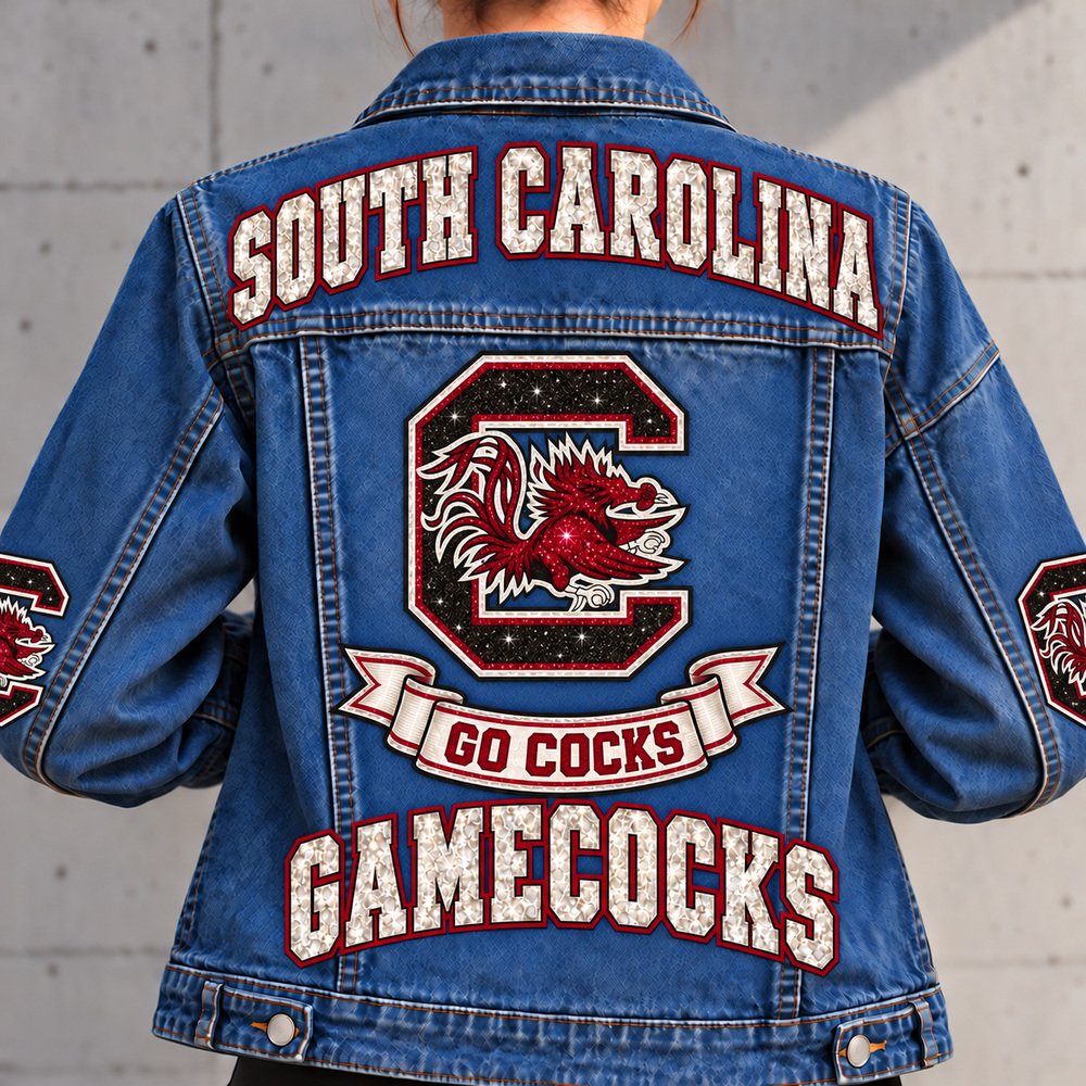 South Carolina Gamecocks Denim Jacket - Full Back View