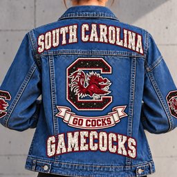South Carolina Gamecocks Denim Jacket - Full Back View